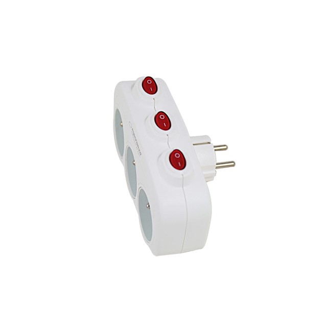 Esperanza ELK307W Electric Splitter 3 Sockets Switch White