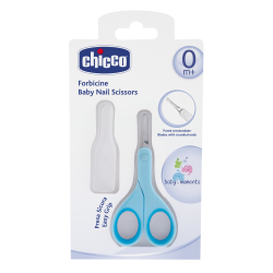 Chicco Ψαλιδάκι Ασφαλείας Σιέλ Με Θήκη Για 0+ Μηνών