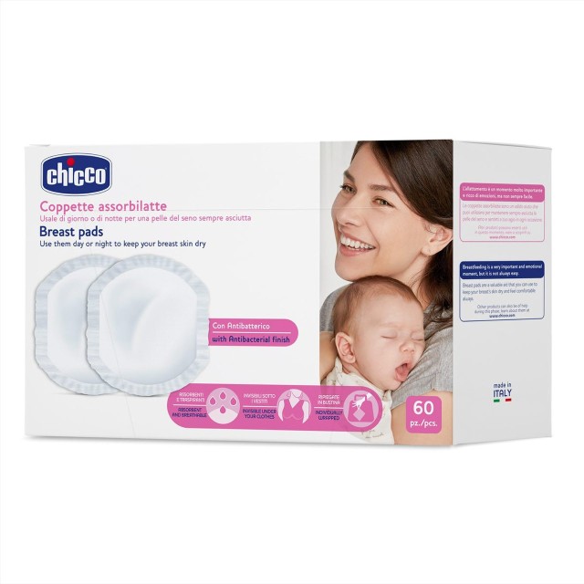 Chicco Επιθέματα Στήθους Αντιβακτηριακά 60τμχ Chicco Επιθέματα Στήθους Αντιβακτηριακά 60τμχ