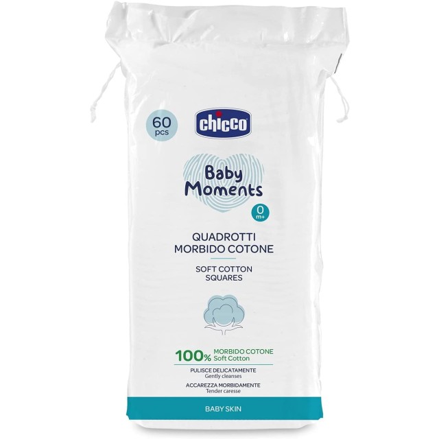 Chicco Μαντηλάκια Baby Moments Από Μαλακό Βαμβάκι 60τμχ