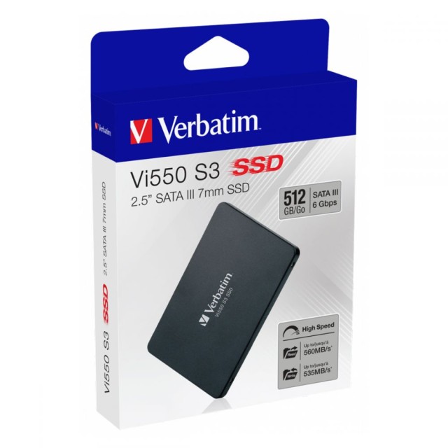VERBATIM Εσωτερικός Σκληρός Δίσκος VERBATIM VI550 S3 2.5″ SSD 512GB 49352