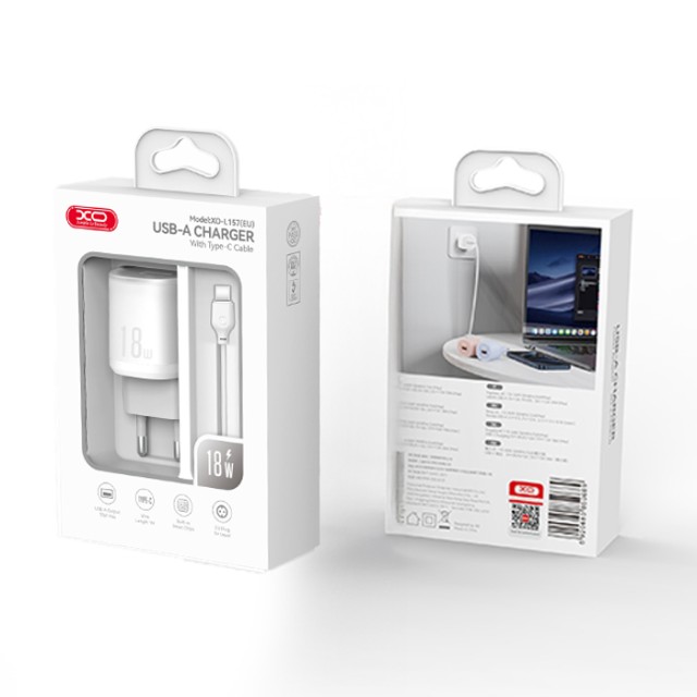 XO L157 (EU) QC3.0 18W CHARGING CHARGER WITH TYPE-C CABLE (NB103)