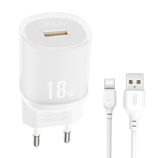 XO L157 (EU) QC3.0 18W CHARGING CHARGER WITH TYPE-C CABLE (NB103)
