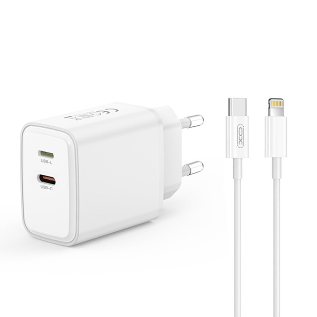 XO L145 20W USB-C + L PORT BI-DIRECTIONAL REVERSE CHARGER  C TO iP CABLE SET