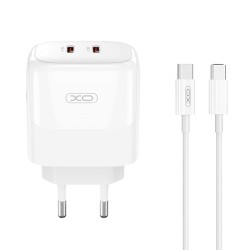 XO L140 (EU) 35W GAN NITRIDE (2 USB-C) FAST CHARGING CHARGER WITH TYPE-C CABLE (NB-Q190A)
