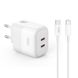 XO L140 (EU) 35W GAN NITRIDE (2 USB-C) FAST CHARGING CHARGER WITH TYPE-C CABLE (NB-Q190A)