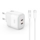 XO L140 (EU) 35W GAN NITRIDE (2 USB-C) FAST CHARGING CHARGER WITH TYPE-C CABLE (NB-Q190A)