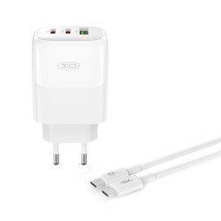 XO L139 (EU) 65W GAN NITRIDE (1USB-A 45W + 2 USB-C 65W) FAST CHARGING CHARGER WITH TYPE-C CABLE (NB1