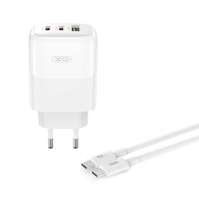 XO L139 (EU) 65W GAN NITRIDE (1USB-A 45W + 2 USB-C 65W) FAST CHARGING CHARGER WITH TYPE-C CABLE (NB1