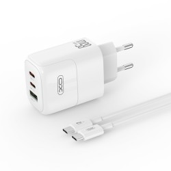 XO L139 (EU) 65W GAN NITRIDE (1USB-A 45W + 2 USB-C 65W) FAST CHARGING CHARGER WITH TYPE-C CABLE (NB1