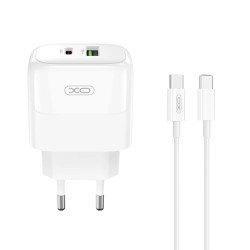 XO L138 (EU) 30W GAN NITRIDE (1 USB-A + 1 USB-C) FAST CHARGING CHARGER WITH TYPE-C CABLE (NB190A)