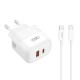 XO L138 (EU) 30W GAN NITRIDE (1 USB-A + 1 USB-C) FAST CHARGING CHARGER WITH TYPE-C CABLE (NB190A)