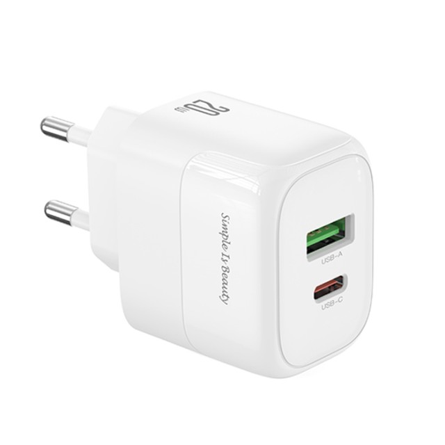 XO L137 (EU) PD20W / QC18W  (1 USB-A+1 USB-C) FAST CHARGING CHARGER