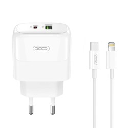 XO L137 (EU) PD20W/QC18W (1 USB-A + 1 USB-C) FAST CHARGING CHARGER WITH LIGHTNING CABLE (NB189A)