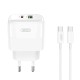 XO L137 (EU) PD20W/QC18W (1 USB-A + 1 USB-C) FAST CHARGING CHARGER WITH TYPE-C CABLE (NB190A)