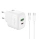 XO L137 (EU) PD20W/QC18W (1 USB-A + 1 USB-C) FAST CHARGING CHARGER WITH TYPE-C CABLE (NB190A)