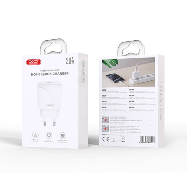 XO L141 20W SINGLE USB-C FAST CHARGER