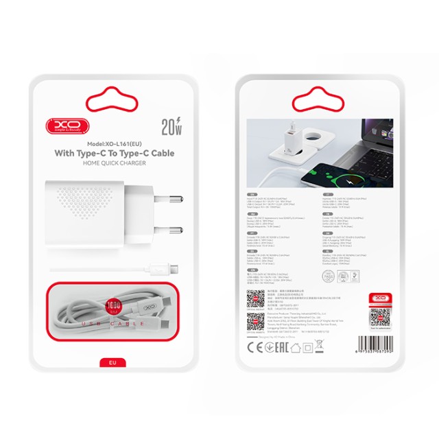 XO L161 (EU) PD20W/ QC18W WITH TYPE-C CABLE