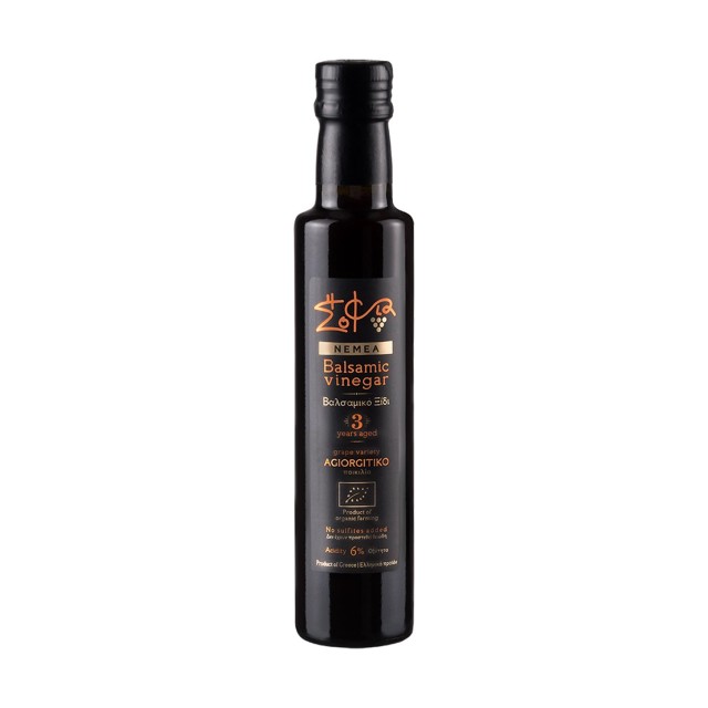 Wisdom Of Nature: Organic Red Balsamic Vinegar From Agiorgitiko Variety - Aged 3 Years (Glass Bottle -250ml)