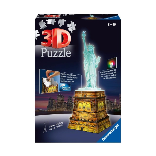 Ravensburger 3D Puzzle: Statue Of Liberty Night Edition (216pcs) (12596)