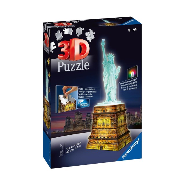 Ravensburger 3D Puzzle: Statue Of Liberty Night Edition (216pcs) (12596)