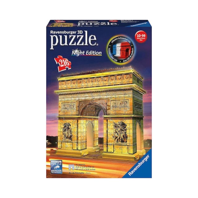 Ravensburger 3D Puzzle: Arc De Triomphe Night Edition (216pcs) (12522)