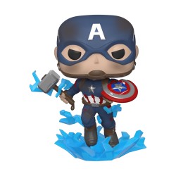 Funko Pop! Marvel: Avengers Endgame - Captain America With Broken Shield & Mjolnir #573 Bobble-Head Vinyl Figure