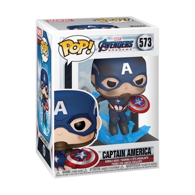 Funko Pop! Marvel: Avengers Endgame - Captain America With Broken Shield & Mjolnir #573 Bobble-Head Vinyl Figure