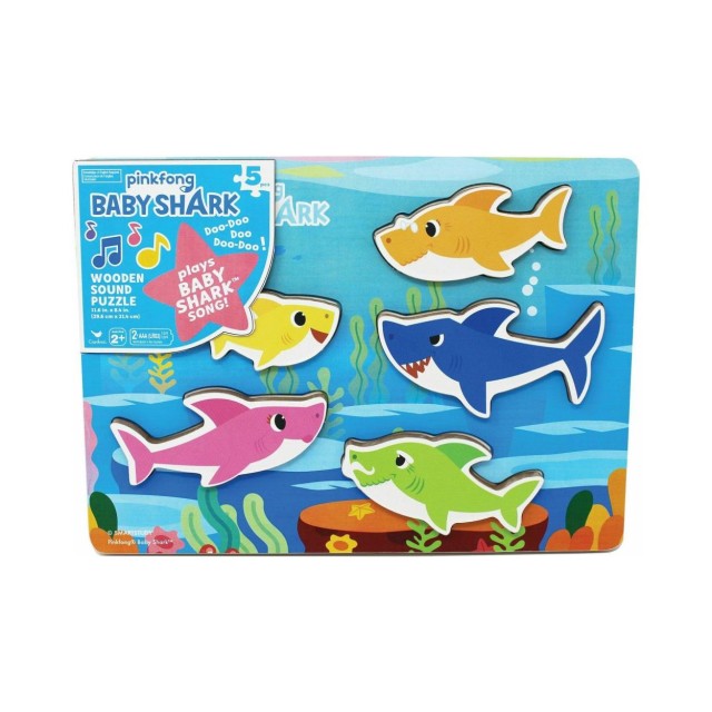 Spin Master: Pinkfong Baby Shark - Wooden Sound Puzzle (6054918)