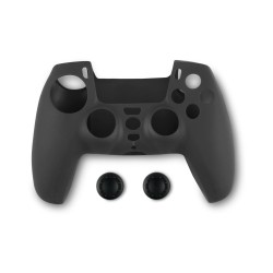 Spartan Gear - Controller Silicon Skin Cover and Thumb Grips (compatible with playstation 5) (colour: Black)