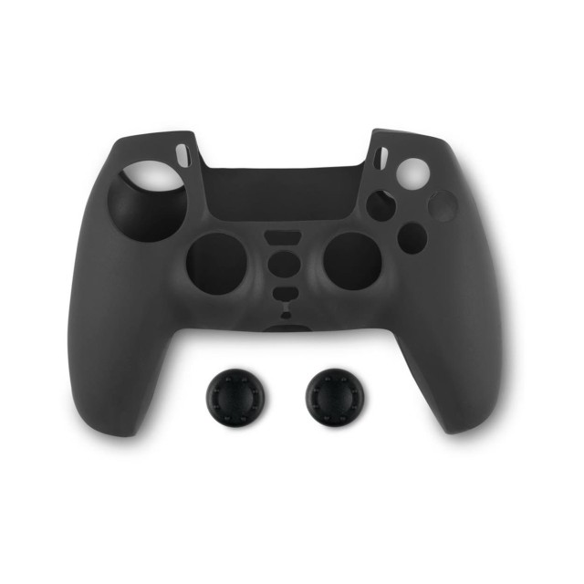 Spartan Gear - Controller Silicon Skin Cover and Thumb Grips (compatible with playstation 5) (colour: Black)