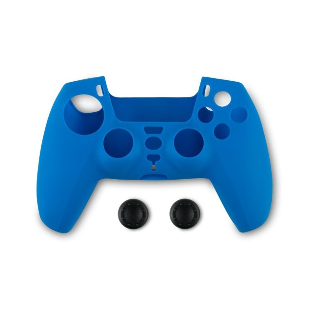 Spartan Gear - Controller Silicon Skin Cover and Thumb Grips (compatible with playstation 5) (colour: Blue)