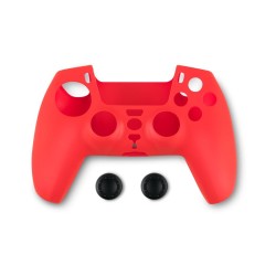 Spartan Gear - Controller Silicon Skin Cover and Thumb Grips (compatible with playstation 5) (colour: Red)