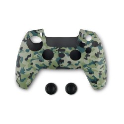 Spartan Gear - Controller Silicon Skin Cover and Thumb Grips (compatible with playstation 5) (colour: Green Camo)