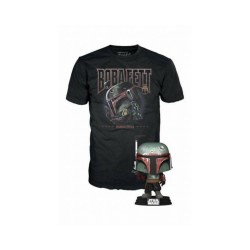 Funko Pop! & Tee (Adult): Disney Star Wars The Mandalorian - Boba Fett Bobble-Head Vinyl Figure and T-Shirt (M)