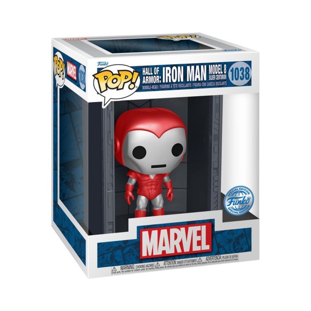 Funko Pop! Deluxe: Marvel Hall of Armor: Iron Man Model 8 Silver Centurion (Mettalic) (PX Previews Exclusive) #1038 Bobble-Head Vinyl Figure