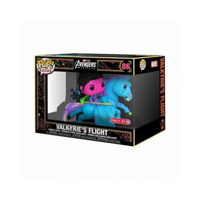 Funko Pop! Rides Deluxe: Marvel Avengers End Game Valkyries's Flight (Blacklight) (Special Edition) #86 Bobble-Head Vinyl Figures