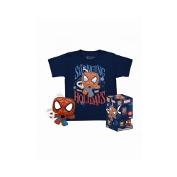 Funko Pocket Pop! & Tee (Child): Marvel - Gingerbread Spider-Man (Special Edition) Bobble-Head Vinyl Figure & T-Shirt (XL)