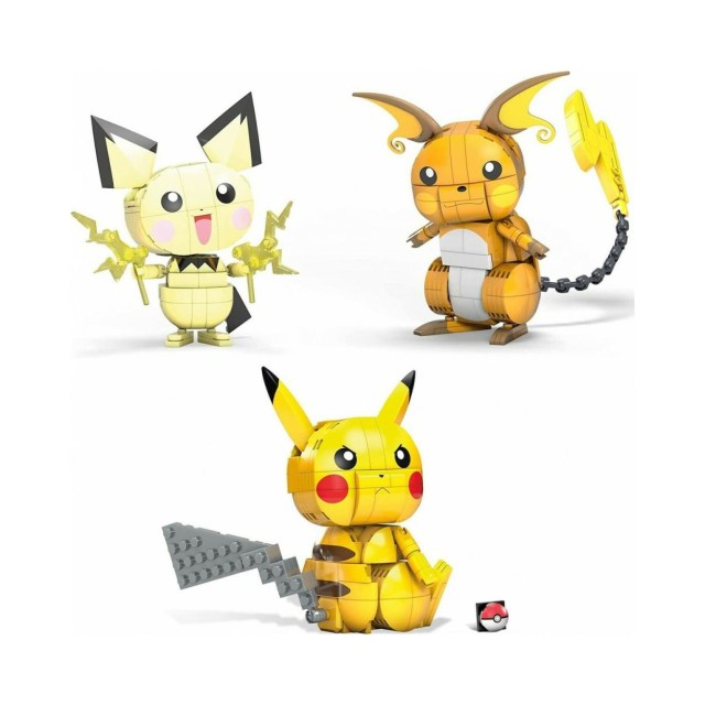 Mega Construx Pokemon: Build & Show Pikachu Evolution Trio (Pichu, Pikachu & Raichu) (GYH06)