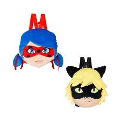 P.M.I. Miraculous Plush Backpacks 30cm (Random-2 characters to collect-Lady Bug/Black-Cat Noar) (MLB7008)