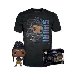 Funko Pop! & Tees (Adult): Marvel Black Panther - Shuri (Glows in the Dark) Bobble-Head Vinyl Figure & T-Shirt (S)