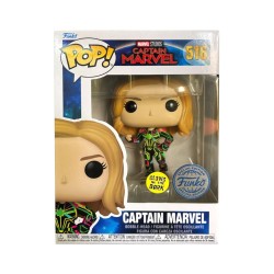 Funko Pop! Marvel: Captain Marvel - Captain Marvel (Neon Suit) (Glows in the Dark) (Special Edition) #516 Bobble-Head Vinyl Figure