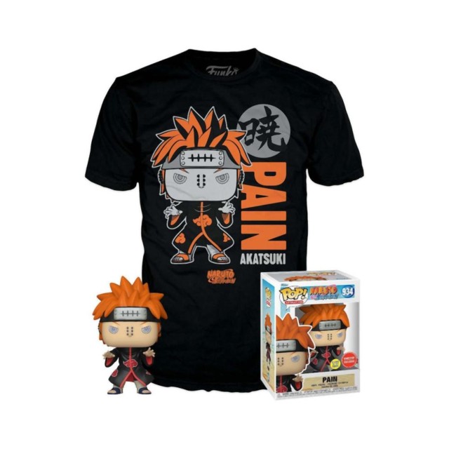 Funko Pop! & Tees (Adult): Naruto Shippuden - Pain (PU/Glows in the Dark) Vinyl Figure and T-Shirt (M)