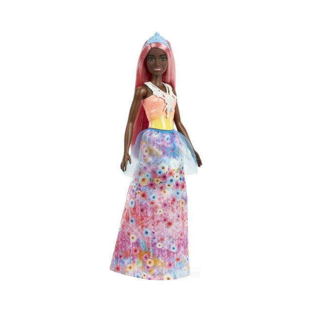 Mattel Barbie Dreamtopia: Princess Dark Skin Doll with Light-Pink Hair (HGR14)