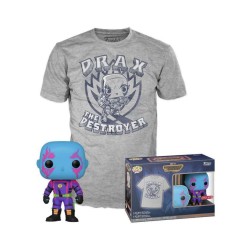 Funko Pop! & Tee (Adult): Marvel Guardians of the Galaxy - Drax (Blacklight) (Special Edition) Vinyl Figure and T-Shirt (L)