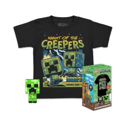 Funko Pocket Pop! & Tee (Child): Minecraft - Blue Creeper (Glows in the Dark) Vinyl Figure & T-Shirt (L)