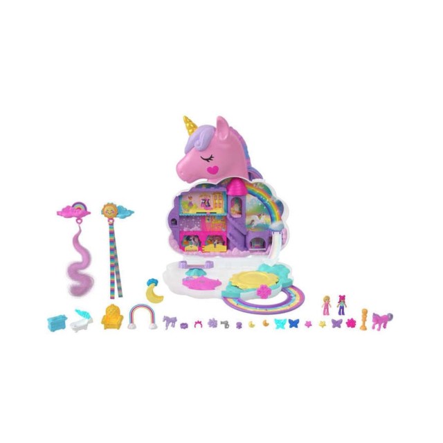 Mattel Polly Pocket Mini - Rainbow Unicorn Salon (HKV51)