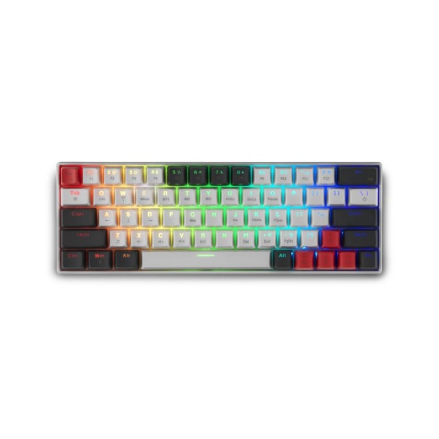 Spartan Gear - Pegasus 2 RGB Wired & Wireless 63 keys Mechanical Gaming Keyboard (color: White/Grey)