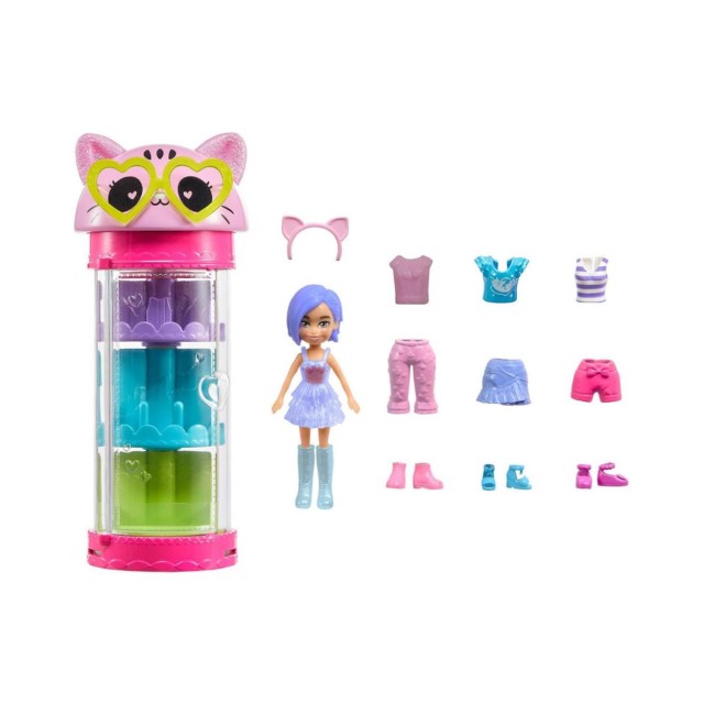 Mattel Polly Pocket - Style Spinner Fashion Closet Cat (HKW07)