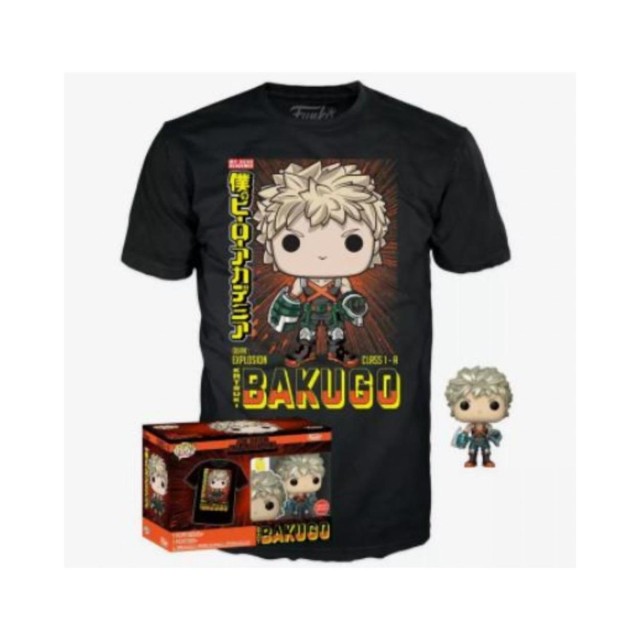 Funko Pop! & Tees (Adult): My Hero Academia - Katsuki Bakugo (Metallic) (Special Edition) Vinyl Figure & T-Shirt (S)